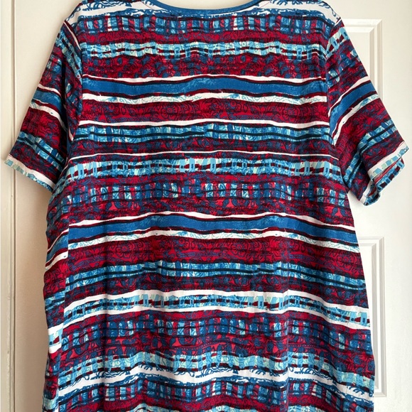 CJ Banks Red and Blue Patterned Top - Picture 6 of 6